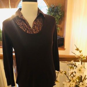 Rafaella dark brown top